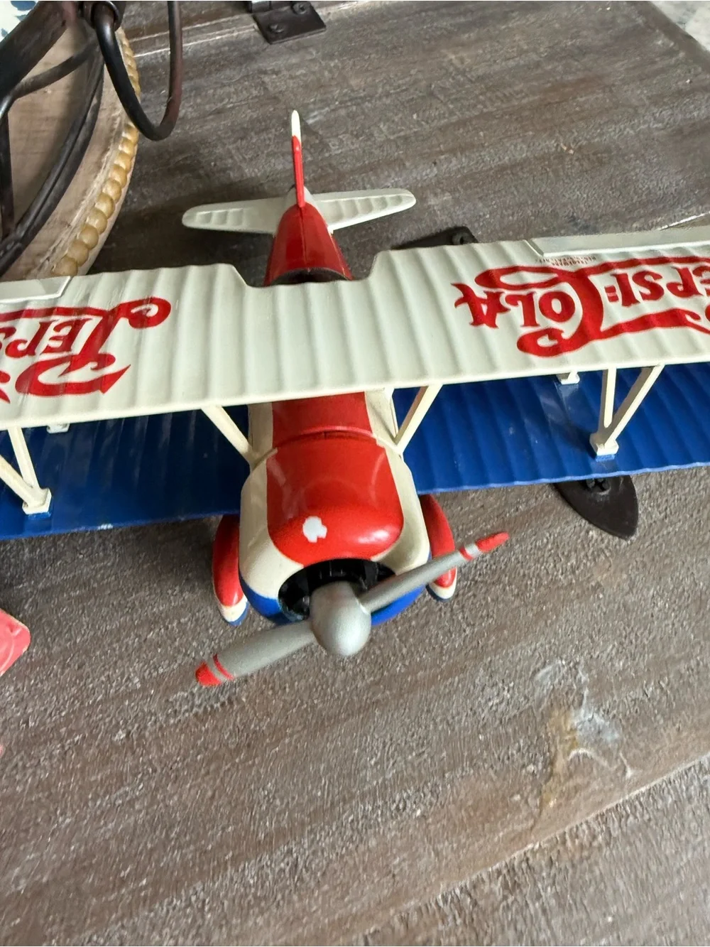 Pepsi-Cola Kids 1930s Biplane Toy - Red, White & Blue- set